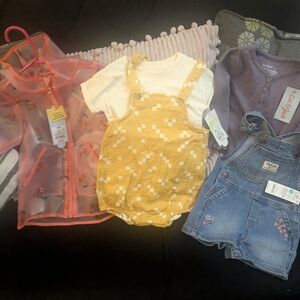 Yellow and White Patterned Baby Romper